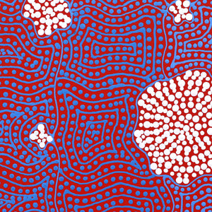 Aboriginal Art by Nathania Nangala Granites, Warlukurlangu Jukurrpa (Fire country Dreaming), 30x30cm - ART ARK®