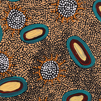 Aboriginal Artwork by Nola Napangardi Fisher, Purrpalanji (Skinny Bush Banana) Jukurrpa, 30x30cm