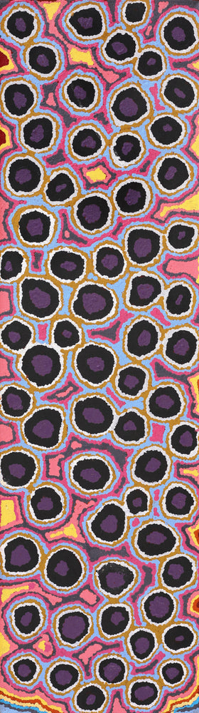 Aboriginal Artwork by Pamela Napurrurla Walker, Janganpa Jukurrpa (Brush-tail Possum Dreaming) - Mawurrji, 107x30cm