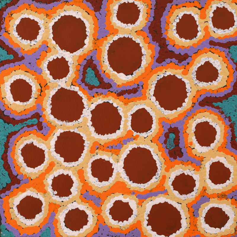Aboriginal Artwork by Pamela Napurrurla Walker, Janganpa Jukurrpa (Brush-tail Possum Dreaming) - Mawurrji, 30x30cm