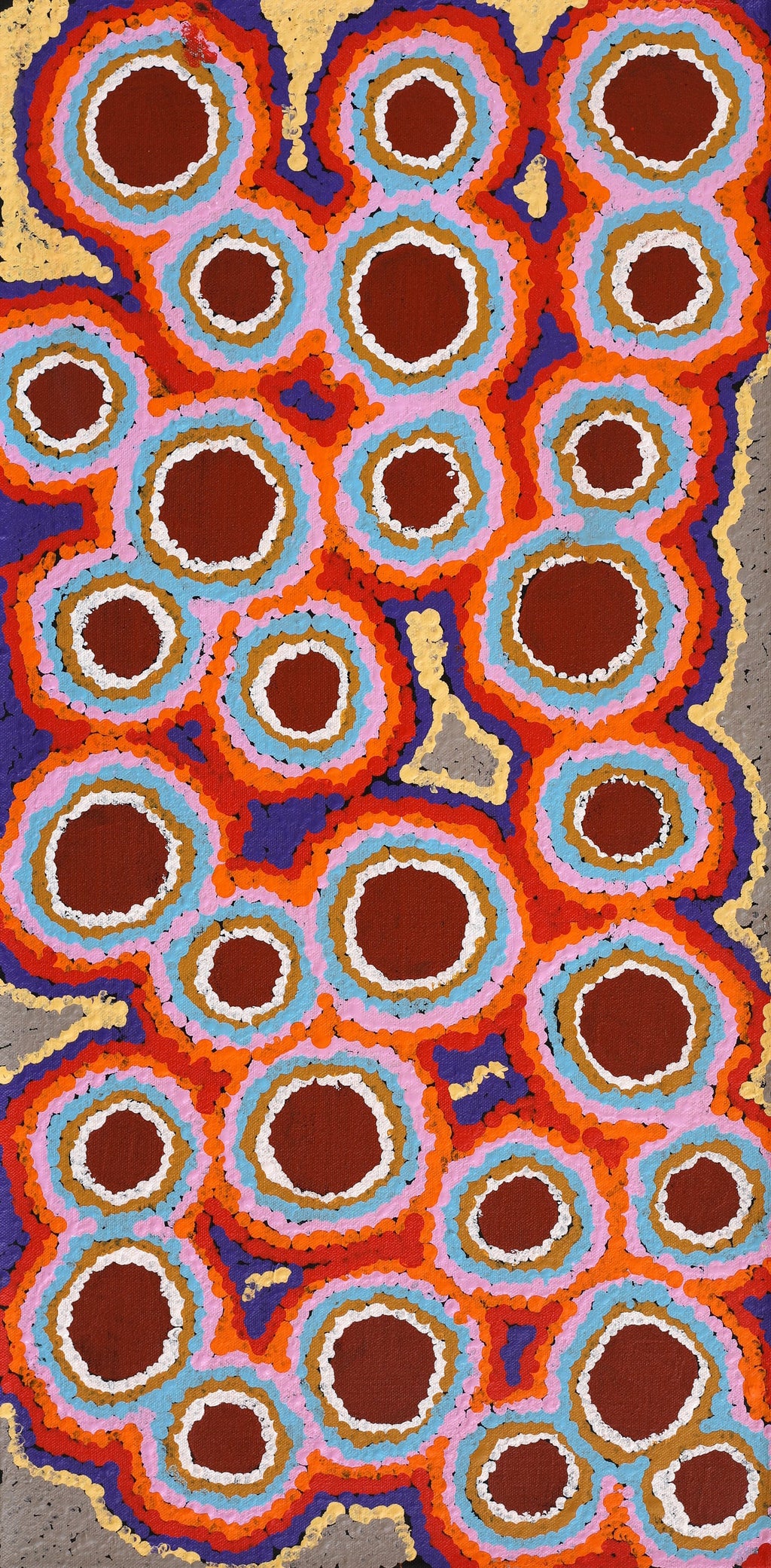 Aboriginal Artwork by Pamela Napurrurla Walker, Janganpa Jukurrpa (Brush-tail Possum Dreaming) - Mawurrji, 61x30cm