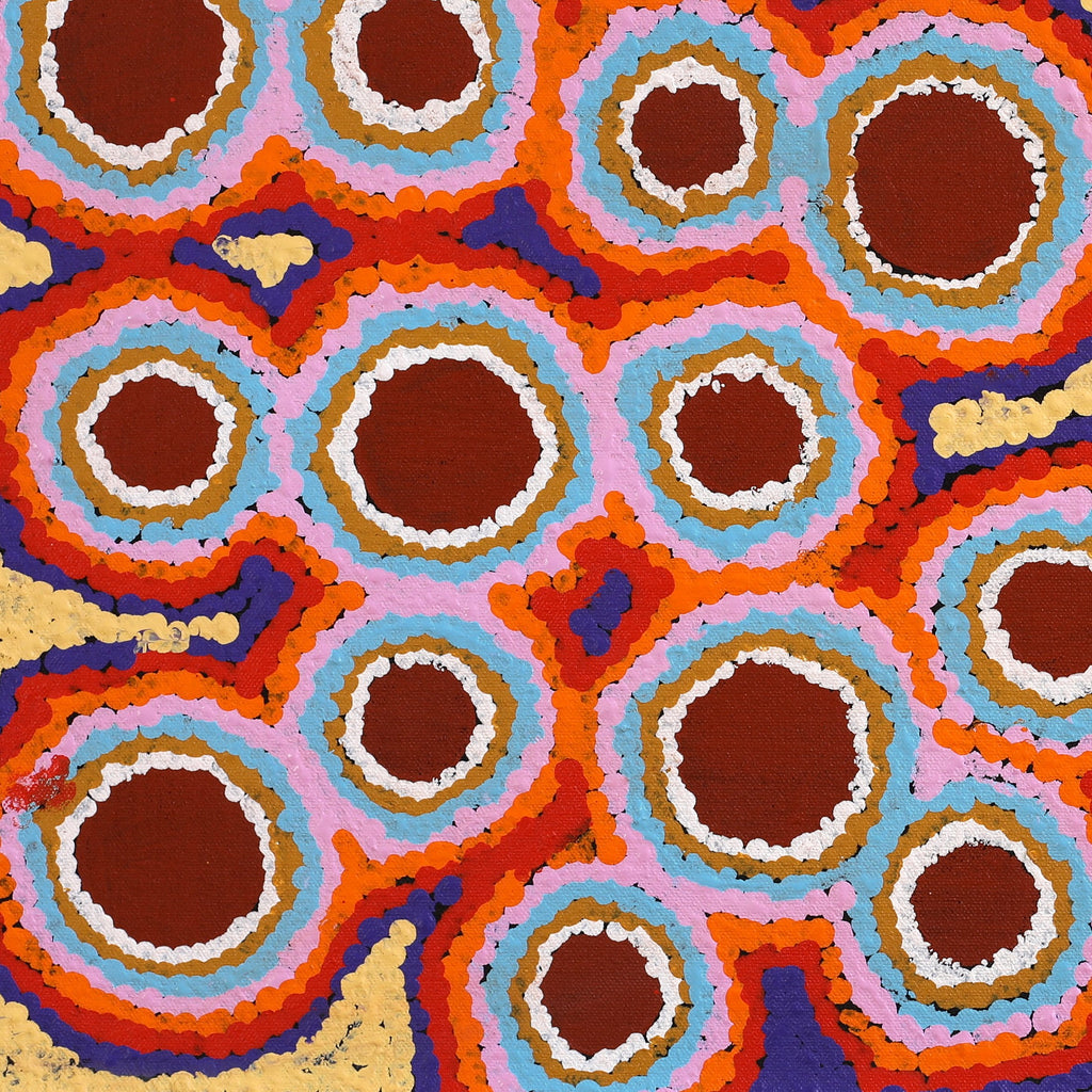 Aboriginal Artwork by Pamela Napurrurla Walker, Janganpa Jukurrpa (Brush-tail Possum Dreaming) - Mawurrji, 61x30cm