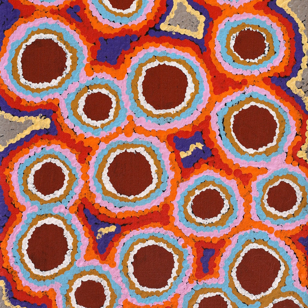 Aboriginal Artwork by Pamela Napurrurla Walker, Janganpa Jukurrpa (Brush-tail Possum Dreaming) - Mawurrji, 61x30cm