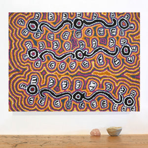 Aboriginal Art by Pamela Napurrurla Walker, Janganpa Jukurrpa (Brush-tail Possum Dreaming) - Mawurrji, 61x46cm - ART ARK®