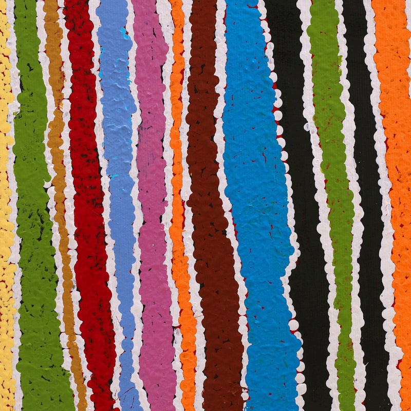 Aboriginal Artwork by Pamela Napurrurla Walker, Wulpayi Jukurrpa (River Dreaming), 30x30cm