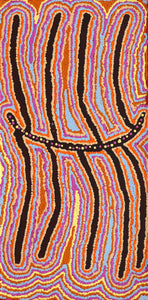 Aboriginal Art by Pamela Napurrurla Walker, Wulpayi Jukurrpa (River Dreaming), 61x30cm - ART ARK®