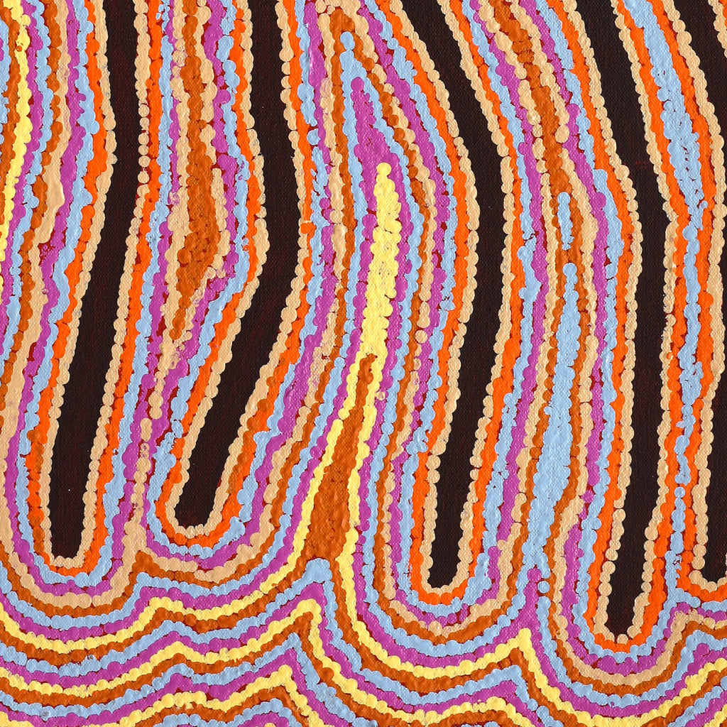 Aboriginal Artwork by Pamela Napurrurla Walker, Wulpayi Jukurrpa (River Dreaming), 61x30cm