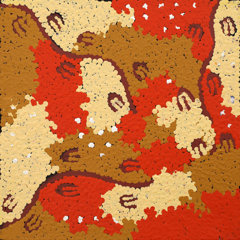 Aboriginal Artwork by Rahab Nungarrayi Spencer, Wardapi Jukurrpa (Goanna Dreaming), 30x30cm