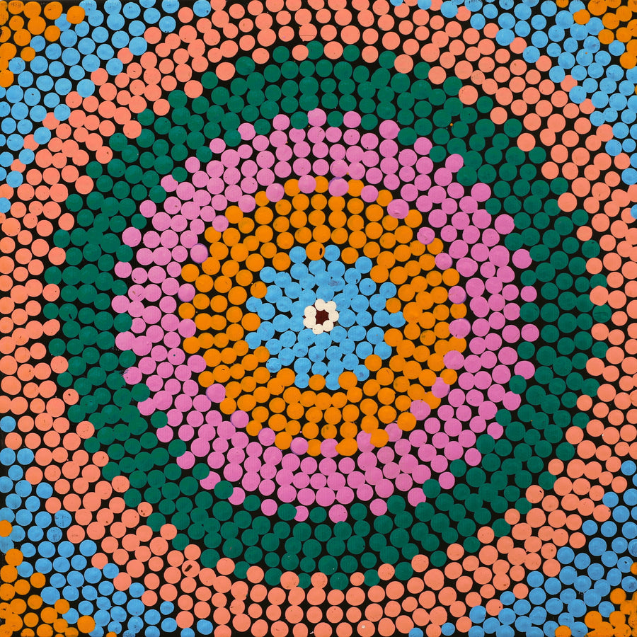 Aboriginal Artwork by Rayleen Nangala Briscoe, Yankirri Jukurrpa (Emu Dreaming) - Ngarlikurlangu, 30x30cm