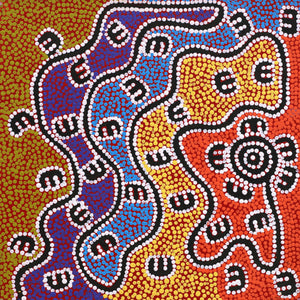 Aboriginal Artwork by Ritasha Nampijinpa Watson, Janganpa Jukurrpa (Brush-tail Possum Dreaming) - Mawurrji, 30x30cm - ART ARK®