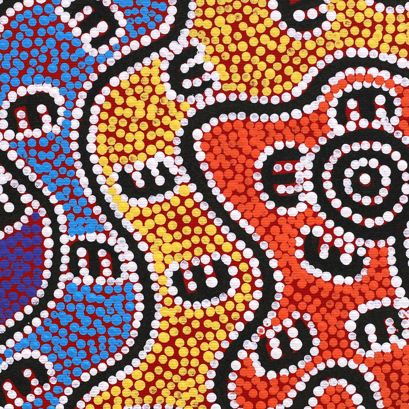 Aboriginal Artwork by Ritasha Nampijinpa Watson, Janganpa Jukurrpa (Brush-tail Possum Dreaming) - Mawurrji, 30x30cm