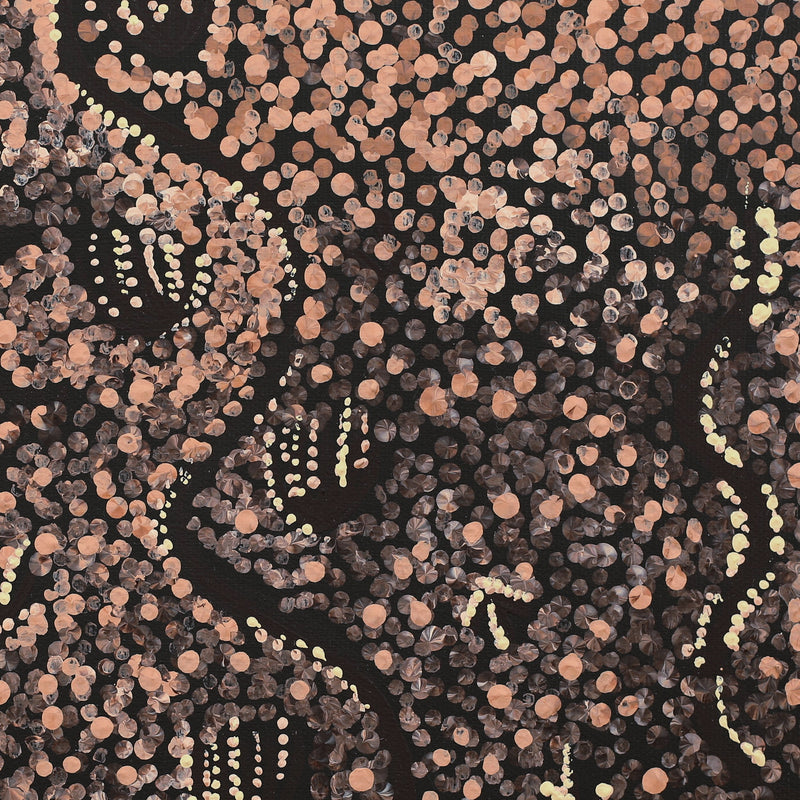 Aboriginal Artwork by Ruth Nungarrayi Spencer, Wardapi Jukurrpa (Goanna Dreaming) - Yarripurlangu, 30x30cm