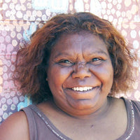 Aboriginal Artwork by Ruth Nungarrayi Spencer, Warlukurlangu Jukurrpa (Fire country Dreaming), 30x30cm
