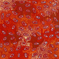Aboriginal Artwork by Sabrina Nangala Robertson, Ngapa Jukurrpa (Water Dreaming) - Pirlinyarnu, 30x30cm