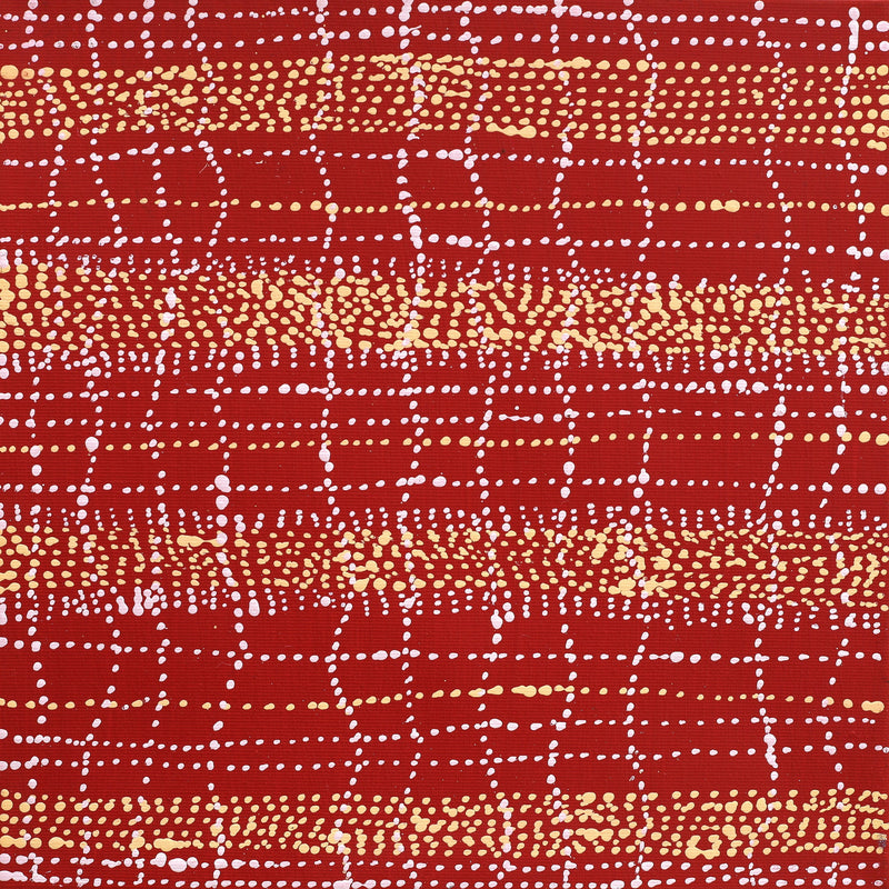 Aboriginal Artwork by Sabrina Nangala Robertson, Ngapa Jukurrpa (Water Dreaming) - Pirlinyarnu, 30x30cm