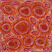 Aboriginal Artwork by Sabrina Nangala Robertson, Ngapa Jukurrpa (Water Dreaming) - Pirlinyarnu, 30x30cm