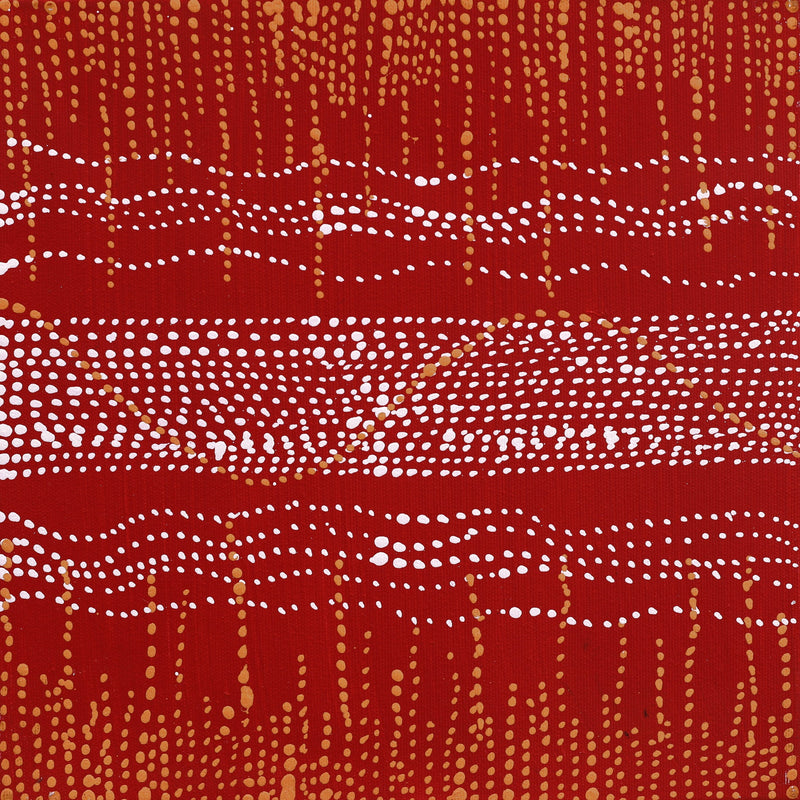 Aboriginal Artwork by Sabrina Nangala Robertson, Ngapa Jukurrpa (Water Dreaming) - Pirlinyarnu, 30x30cm