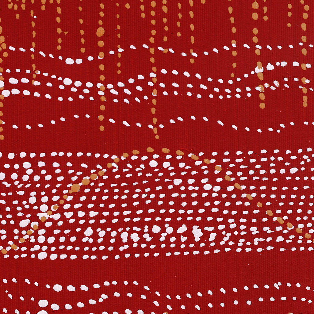 Aboriginal Artwork by Sabrina Nangala Robertson, Ngapa Jukurrpa (Water Dreaming) - Pirlinyarnu, 30x30cm