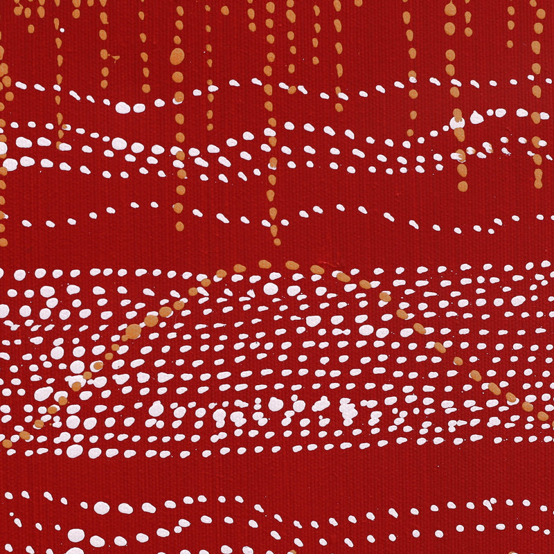 Aboriginal Artwork by Sabrina Nangala Robertson, Ngapa Jukurrpa (Water Dreaming) - Pirlinyarnu, 30x30cm