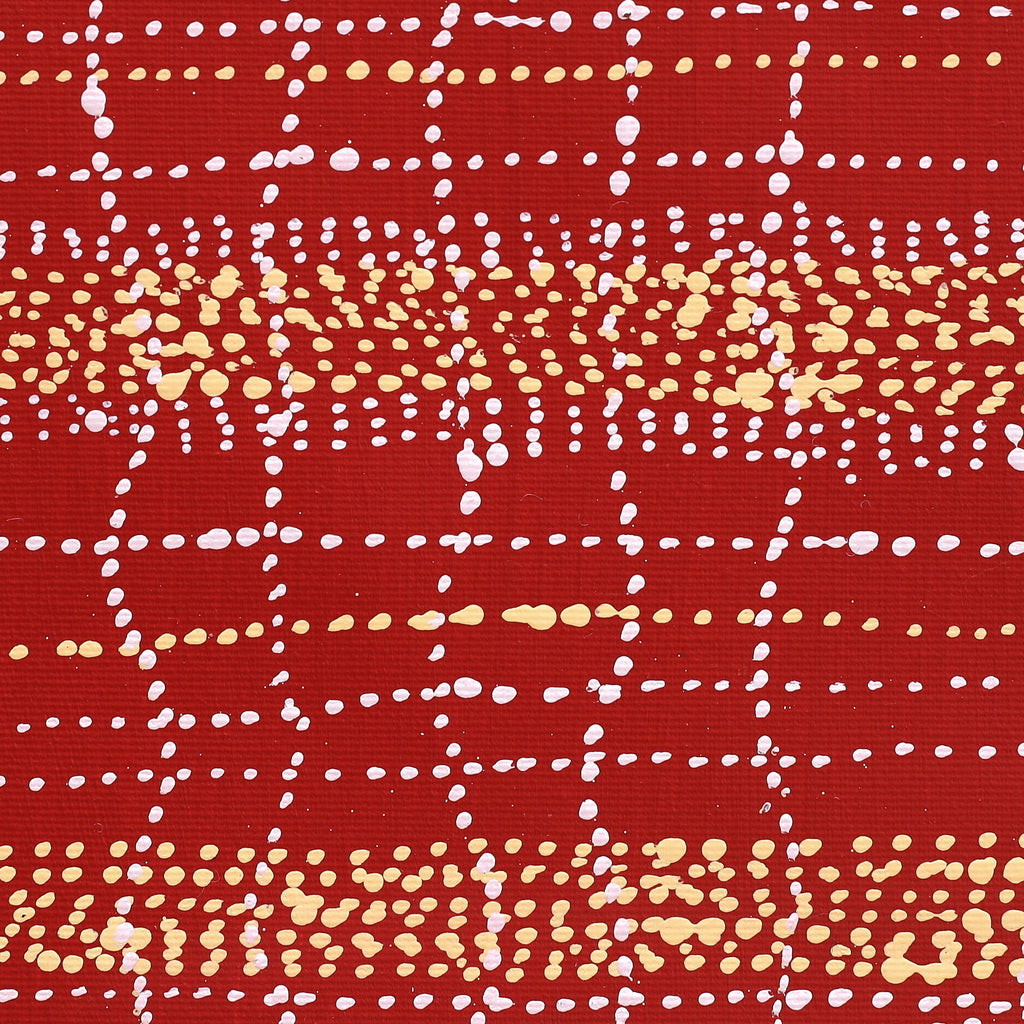 Aboriginal Artwork by Sabrina Nangala Robertson, Ngapa Jukurrpa (Water Dreaming) - Pirlinyarnu, 30x30cm
