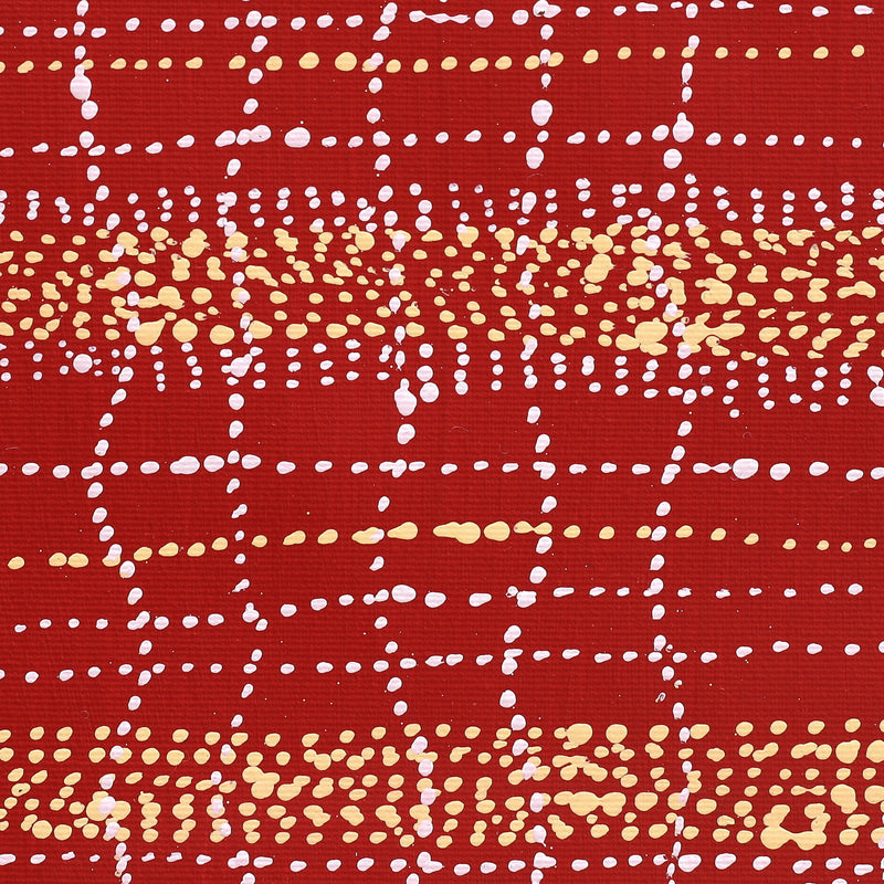 Aboriginal Artwork by Sabrina Nangala Robertson, Ngapa Jukurrpa (Water Dreaming) - Pirlinyarnu, 30x30cm