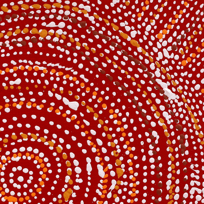 Aboriginal Artwork by Sabrina Nangala Robertson, Ngapa Jukurrpa (Water Dreaming) - Pirlinyarnu, 30x30cm