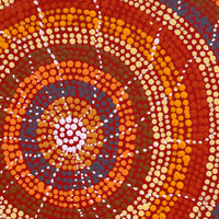 Aboriginal Artwork by Sabrina Nangala Robertson, Ngapa Jukurrpa (Water Dreaming) - Pirlinyarnu, 30x30cm