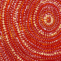 Aboriginal Artwork by Sabrina Nangala Robertson, Ngapa Jukurrpa (Water Dreaming) - Pirlinyarnu, 30x30cm