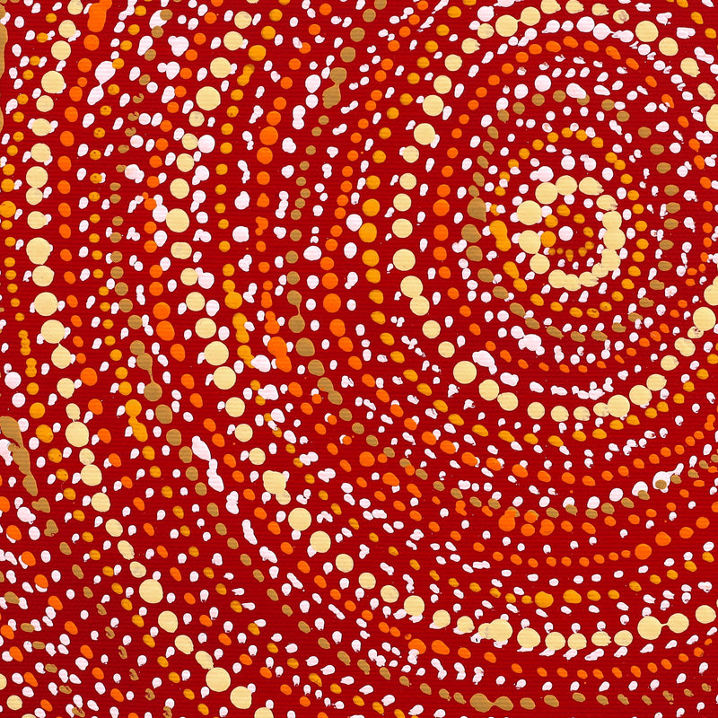 Aboriginal Artwork by Sabrina Nangala Robertson, Ngapa Jukurrpa (Water Dreaming) - Pirlinyarnu, 30x30cm