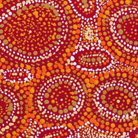 Aboriginal Artwork by Sabrina Nangala Robertson, Ngapa Jukurrpa (Water Dreaming) - Pirlinyarnu, 30x30cm