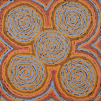 Aboriginal Artwork by Sarah Napaljarri Sims, Mina Mina Jukurrpa (Mina Mina Dreaming), 30x30cm