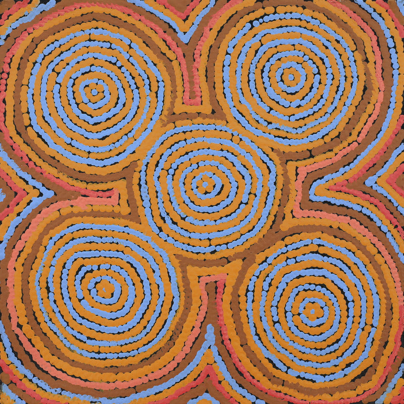 Aboriginal Artwork by Sarah Napaljarri Sims, Mina Mina Jukurrpa (Mina Mina Dreaming), 30x30cm