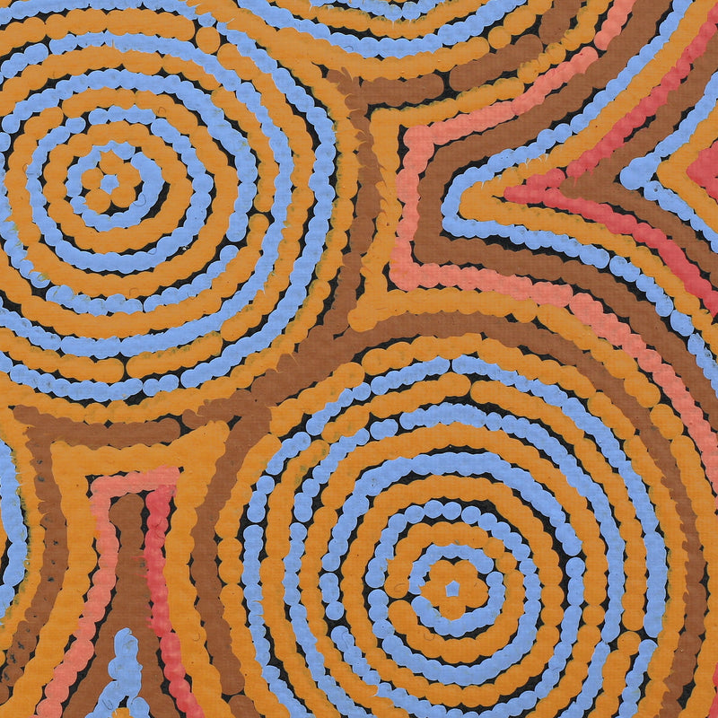 Aboriginal Artwork by Sarah Napaljarri Sims, Mina Mina Jukurrpa (Mina Mina Dreaming), 30x30cm