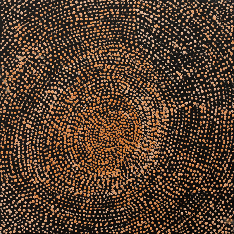 Aboriginal Artwork by Sarah Napurrurla Leo, Ngapa Jukurrpa (Water Dreaming), 30x30cm