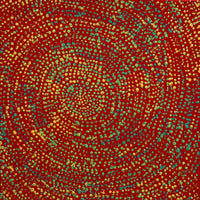 Aboriginal Artwork by Sarah Napurrurla Leo, Ngapa Jukurrpa (Water Dreaming) - Puyurru, 30x30cm