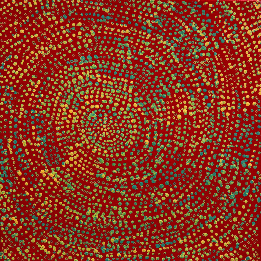 Aboriginal Artwork by Sarah Napurrurla Leo, Ngapa Jukurrpa (Water Dreaming) - Puyurru, 30x30cm