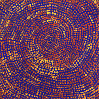 Aboriginal Artwork by Sarah Napurrurla Leo, Ngapa Jukurrpa (Water Dreaming) - Puyurru, 30x30cm