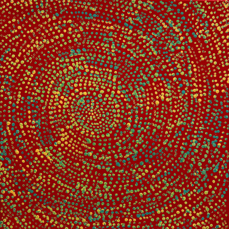 Aboriginal Artwork by Sarah Napurrurla Leo, Ngapa Jukurrpa (Water Dreaming) - Puyurru, 30x30cm