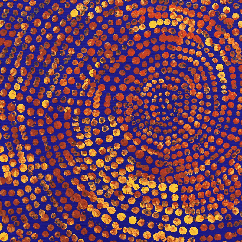 Aboriginal Artwork by Sarah Napurrurla Leo, Ngapa Jukurrpa (Water Dreaming) - Puyurru, 30x30cm