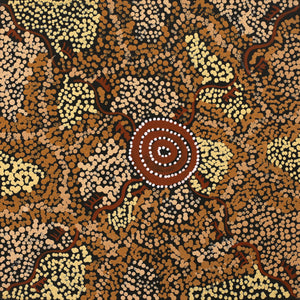 Aboriginal Art by Sebastian Japanangka Williams, Wardapi Jukurrpa (Goanna Dreaming) - Yarripurlangu, 30x30cm - ART ARK®