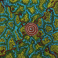 Aboriginal Artwork by Sebastian Japanangka Williams, Wardapi Jukurrpa (Goanna Dreaming) - Yarripurlangu, 30x30cm