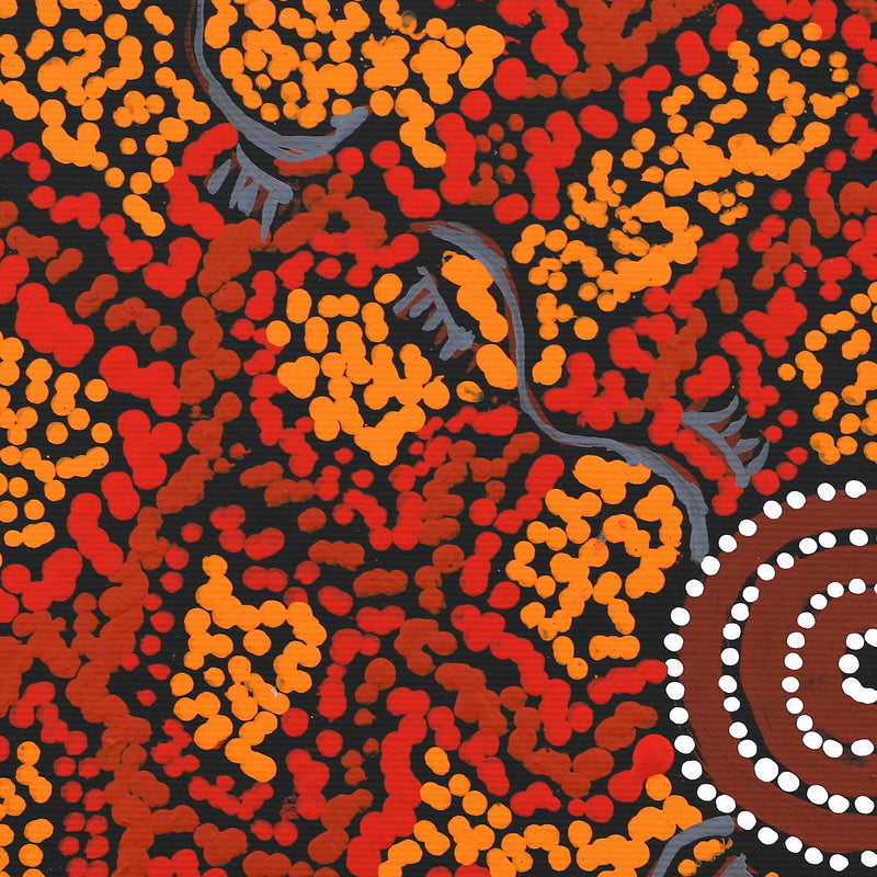 Aboriginal Artwork by Sebastian Japanangka Williams, Wardapi Jukurrpa (Goanna Dreaming) - Yarripurlangu, 30x30cm