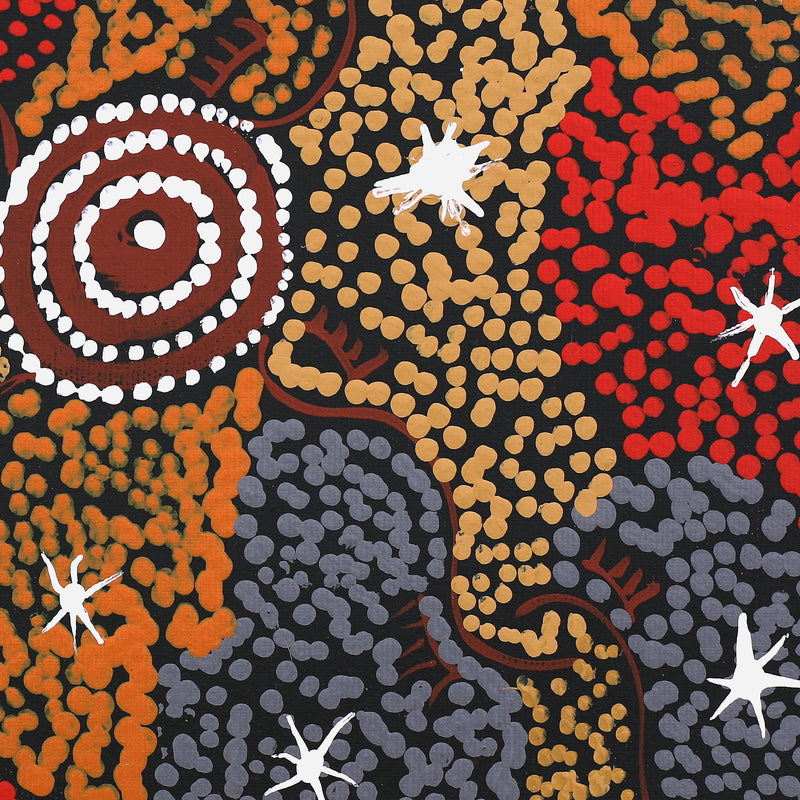 Aboriginal Artwork by Sebastian Japanangka Williams, Wardapi Jukurrpa (Goanna Dreaming) - Yarripurlangu, 30x30cm