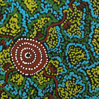 Aboriginal Artwork by Sebastian Japanangka Williams, Wardapi Jukurrpa (Goanna Dreaming) - Yarripurlangu, 30x30cm