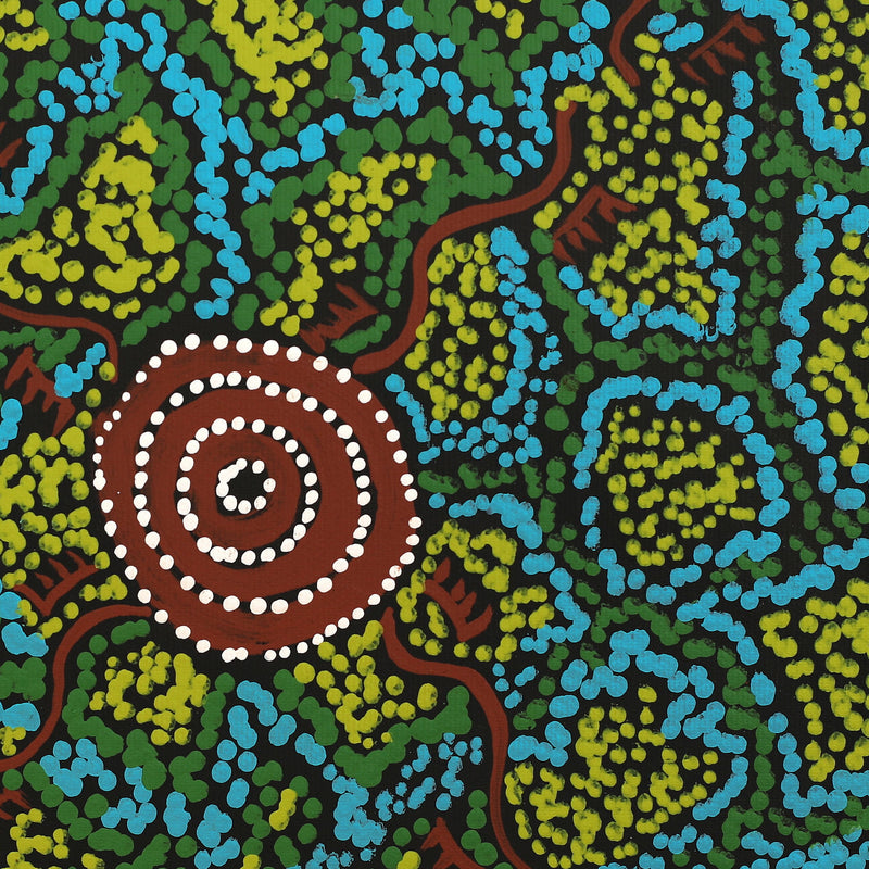 Aboriginal Artwork by Sebastian Japanangka Williams, Wardapi Jukurrpa (Goanna Dreaming) - Yarripurlangu, 30x30cm