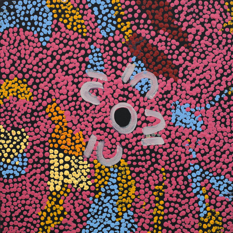 Aboriginal Artwork by Selina Nakamarra Gorey, Karnta Jukurrpa (Womens Dreaming), 30x30cm