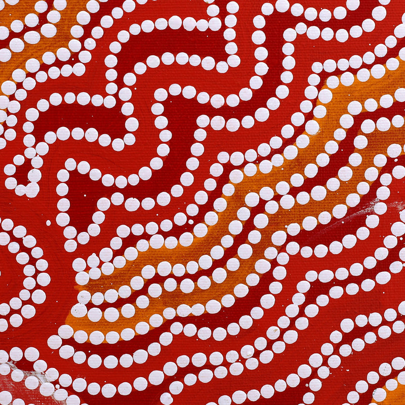 Aboriginal Artwork by Selina Nakamarra Hunter, Ngapa Jukurrpa (Water Dreaming) - Puyurru, 30x30cm