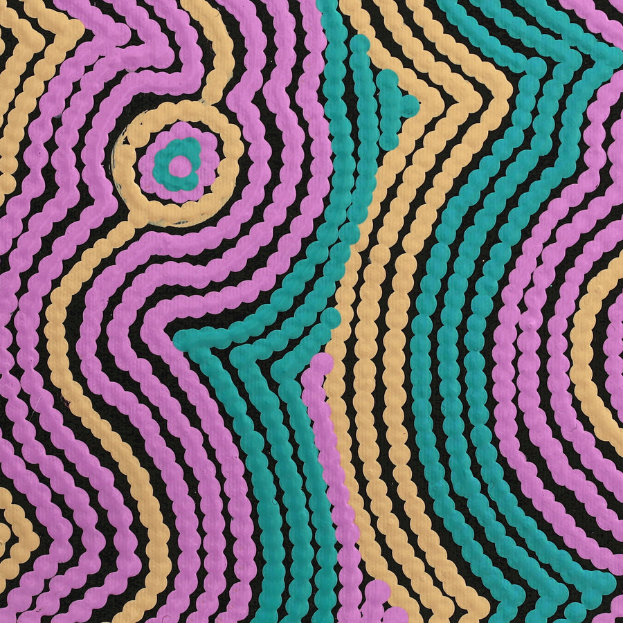 Aboriginal Artwork by Selina Napanangka Fisher, Pikilyi Jukurrpa (Vaughan Springs Dreaming), 30x30cm