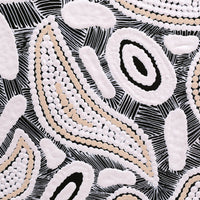 Aboriginal Artwork by Shonelle Napurrurla Stafford, Lukarrara Jukurrpa (Desert Fringe-rush Seed Dreaming), 30x30cm