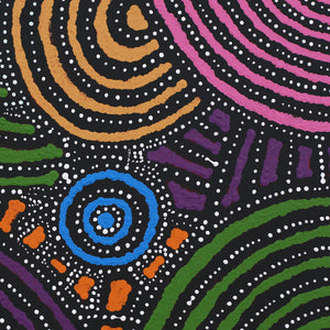 Aboriginal Artwork by Steven Jakamarra Oldfield, Warna Jukurrpa (Snake Dreaming), 30x30cm - ART ARK®